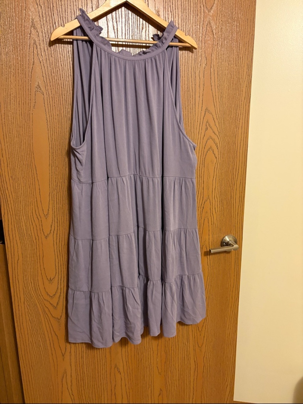 Purple high neck dress